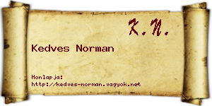 Kedves Norman névjegykártya